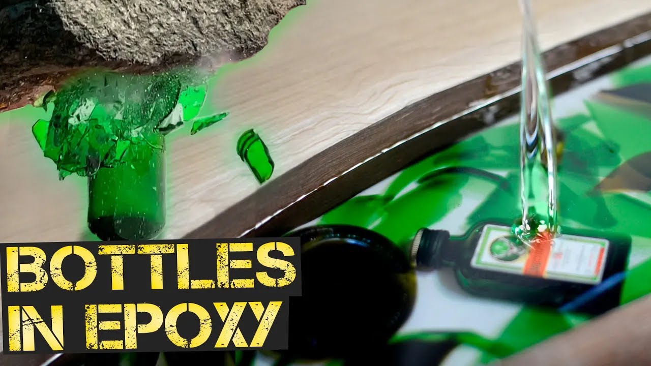 Bar Counter Made of Epoxy and Broken Glass
