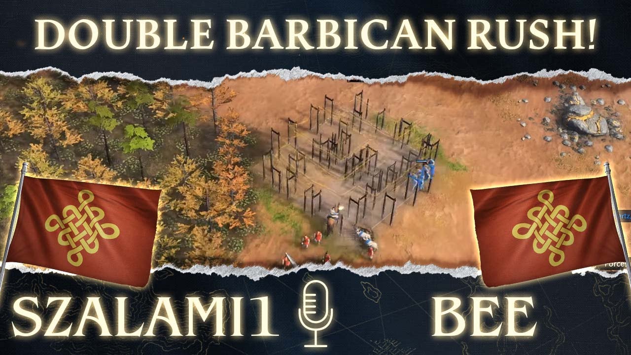 Double Barbican Rush! - Bee vs Szalami - AoE4 Highlight Games #19