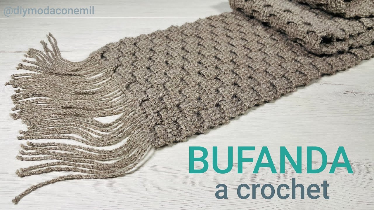 Bufanda de lana tejida a crochet paso a paso