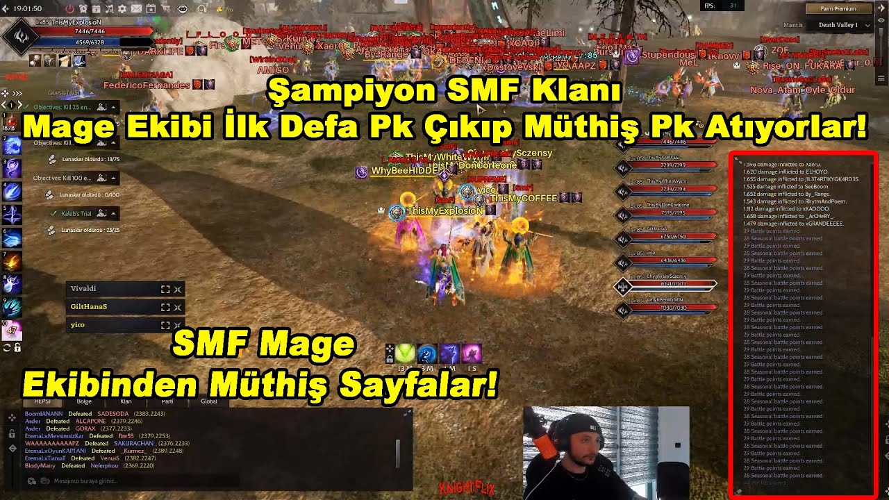 ExplosioN - Şampiyon SMF Klanı Mage Ekibi İlk Defa Pk Çıkıp Müthiş Pk Atıyorlar! | Rise Online