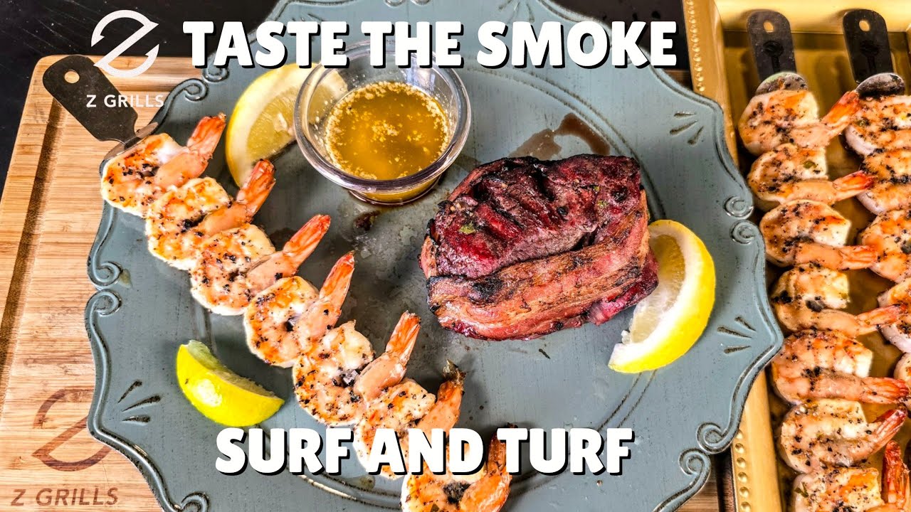 Cherry-Smoked Surf & Turf: Bacon-Wrapped Filet & Butter-Basted Shrimp | Taste the Smoke