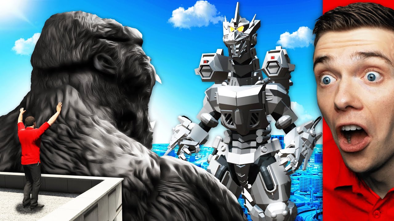 Playing As KING KONG Fighting MECHA GODZILLA In GTA 5 (Battle)