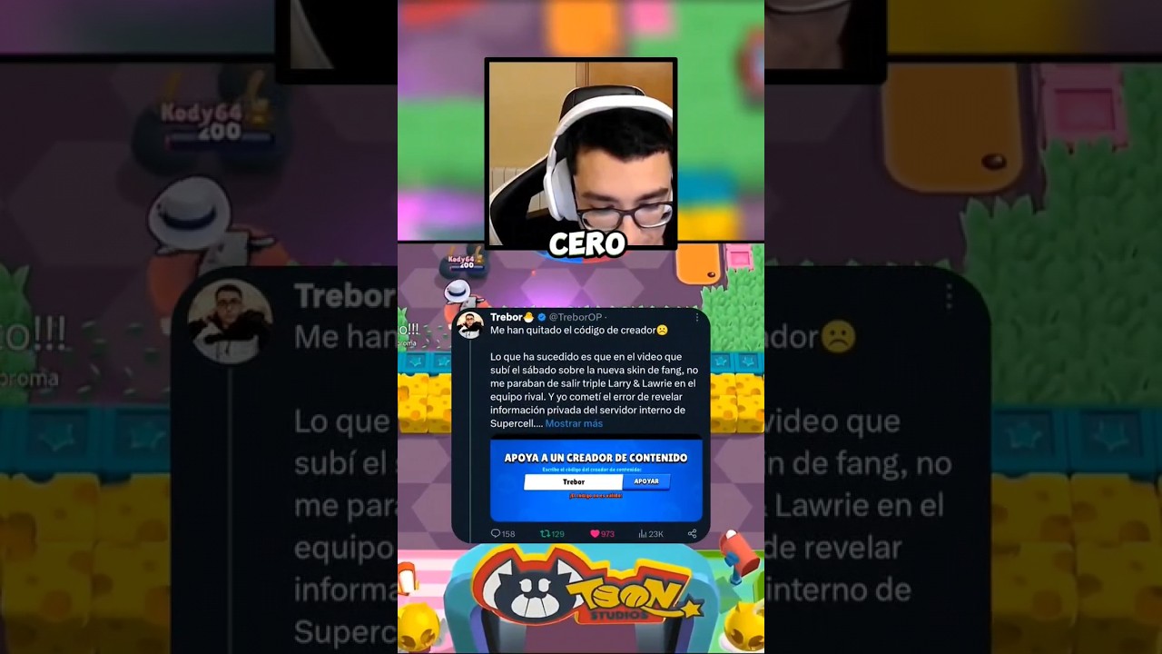 Trebor PIERDE el C&Oacute;DIGO de CREADOR #shorts #short #trebor #skillsama #brawl #brawlstars