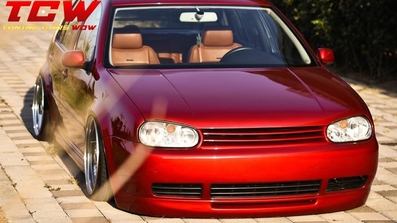 Clean Red VW Golf 4 Bagged on BBS RS Rims Tuning Project by Marcus