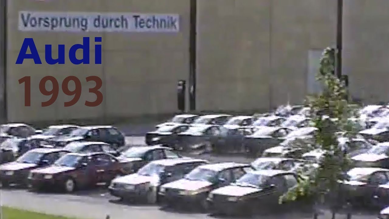 FLASHBACK 1993 - Audi-Werk Neckarsulm -Vorbeifahrt mit dem Zug - Passing the AUDI factory by train