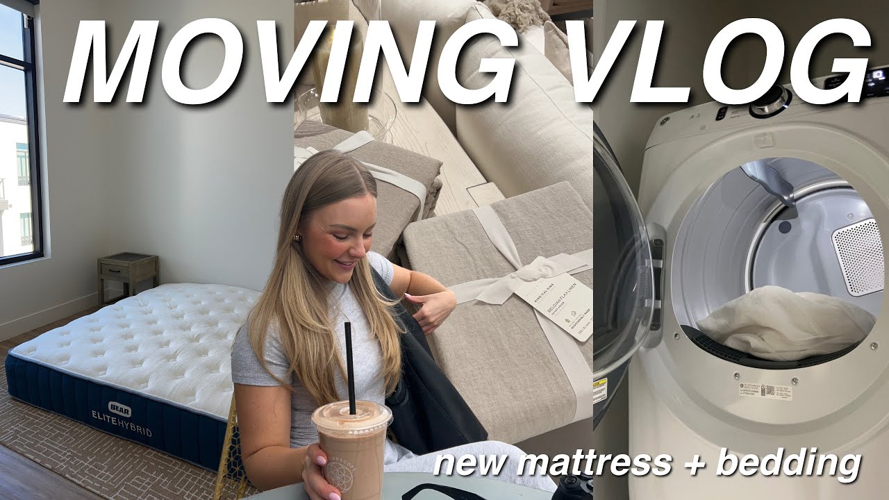 MOVING VLOG! apartment updates, new mattress + getting bedding 🛏️