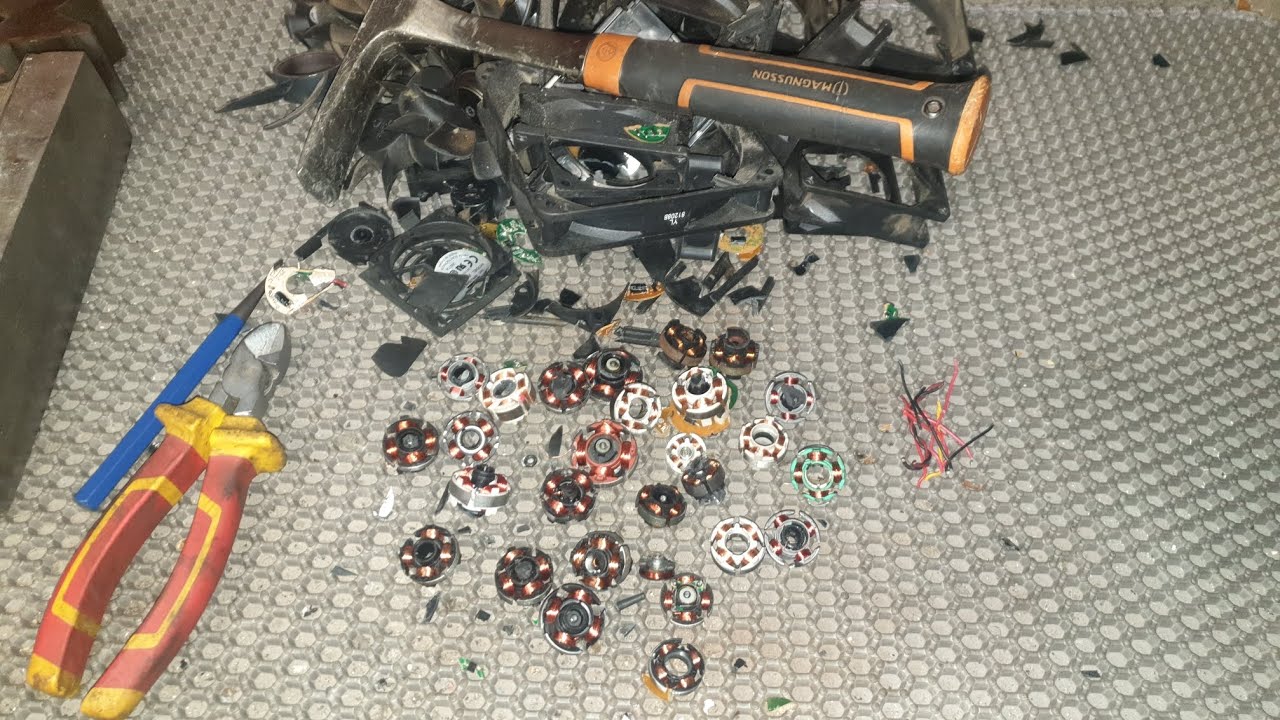 scrapping 20 pc fan motors in 15 minutes              #copper #scrapping #howto