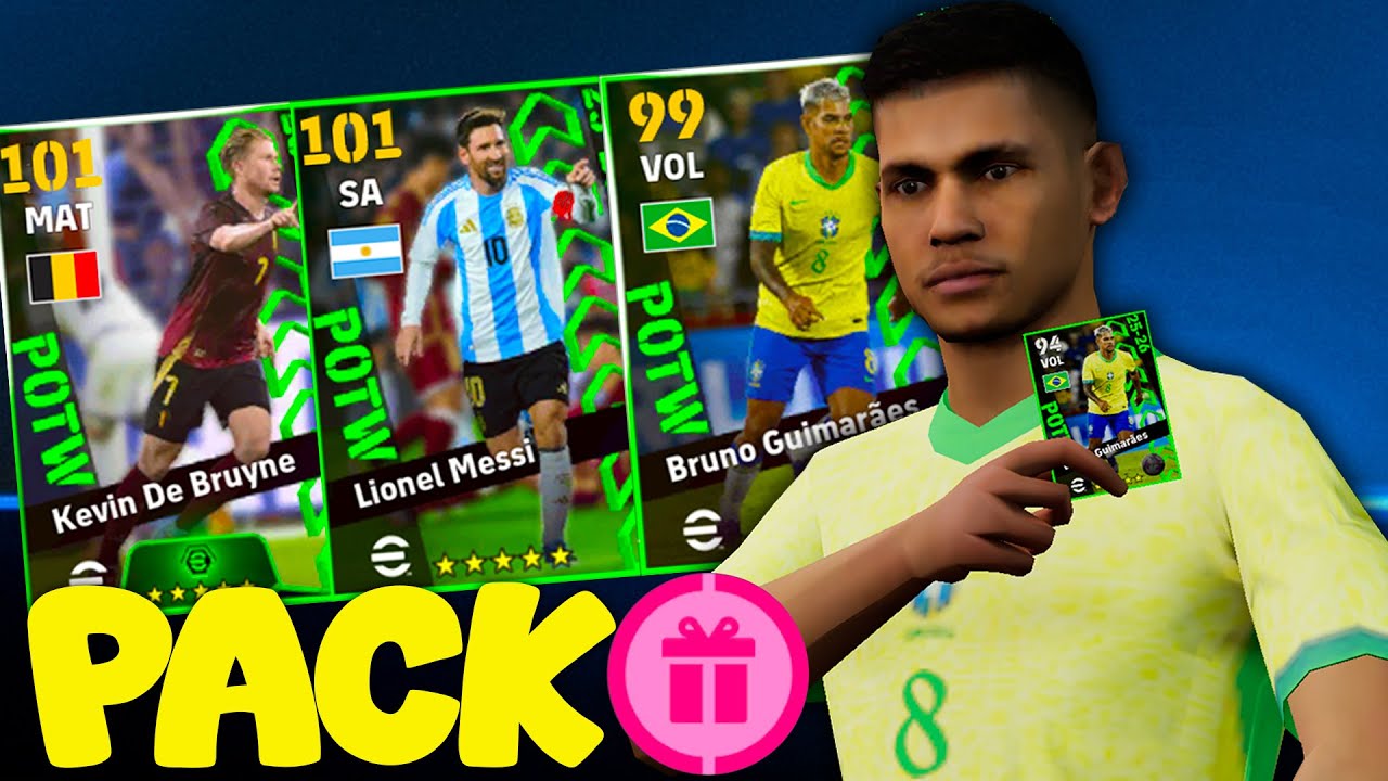 Pack Opening Messi POTW 101 de over no eFootball 26 Mobile
