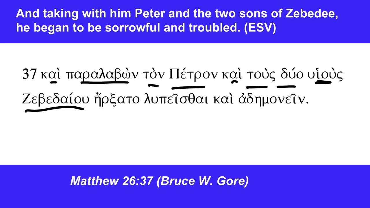 Matthew 26:37 (Greek)