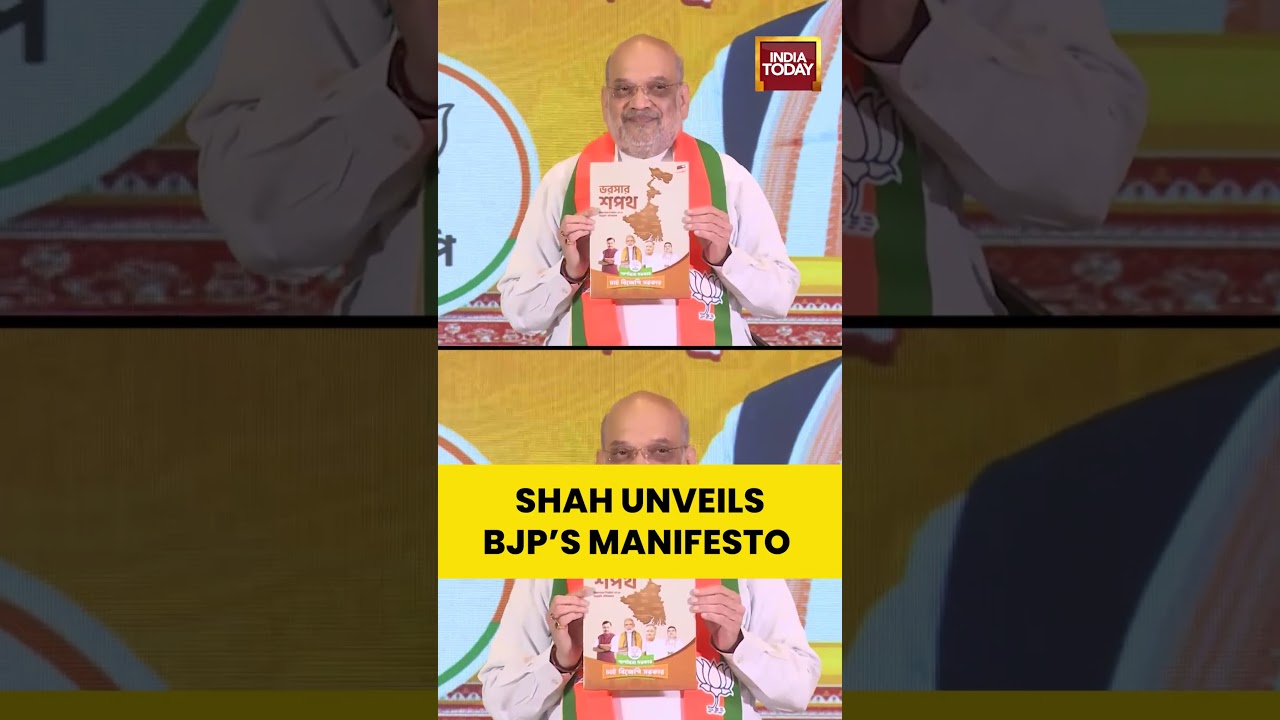 Union Home Minister Amit Shah Unveils Bjp&rsquo;s Manifesto For The West Bengal Legislative Elections 2026