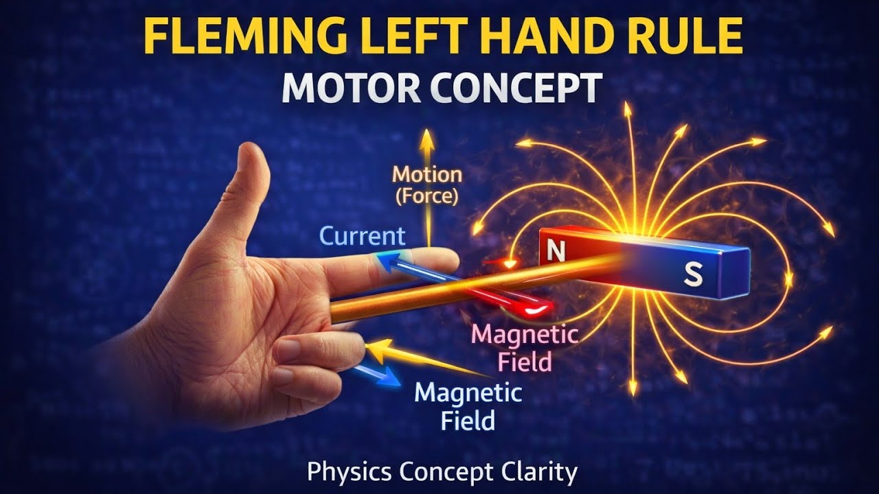 Fleming’s Left Hand Rule — Motor Concept | Physics Concept Clarity