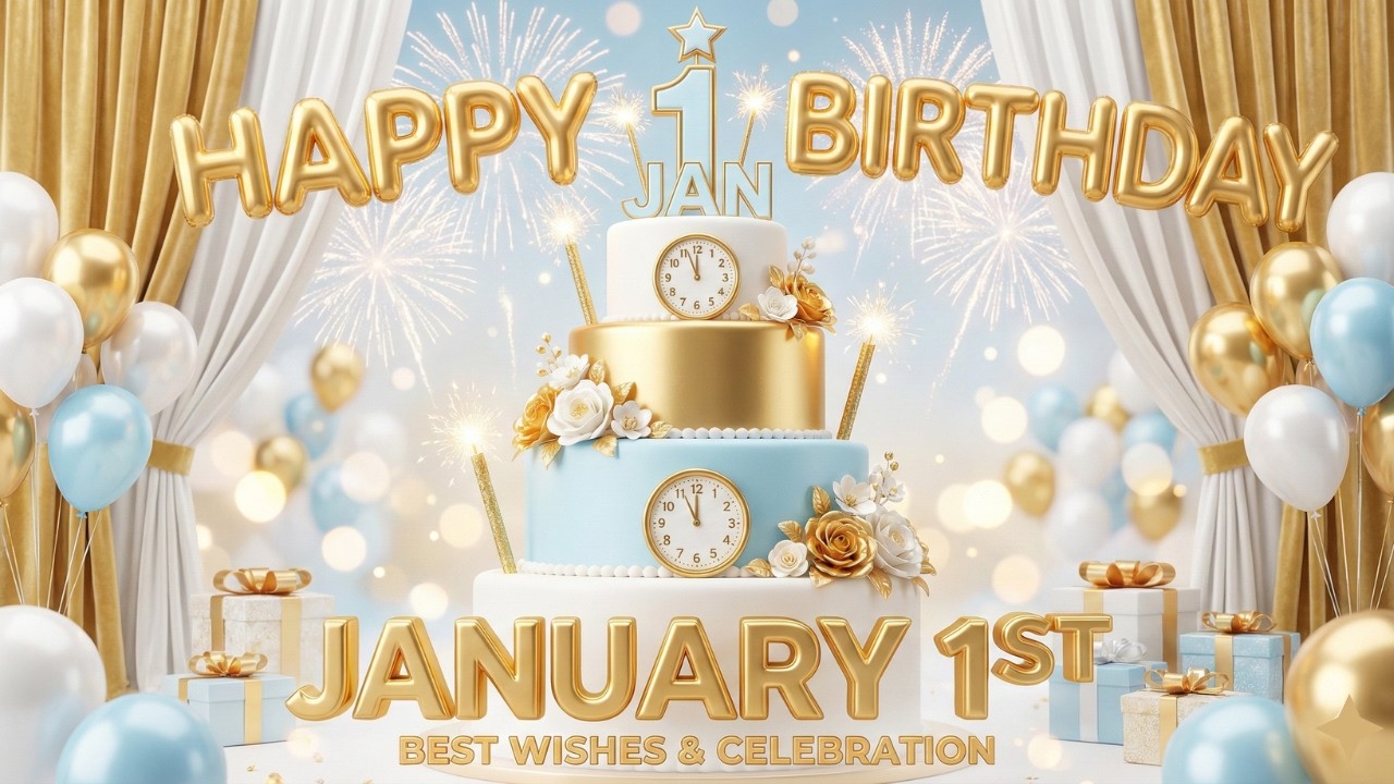 Happy Birthday Song (January 1st) - Best Wishes & Celebration 🎉