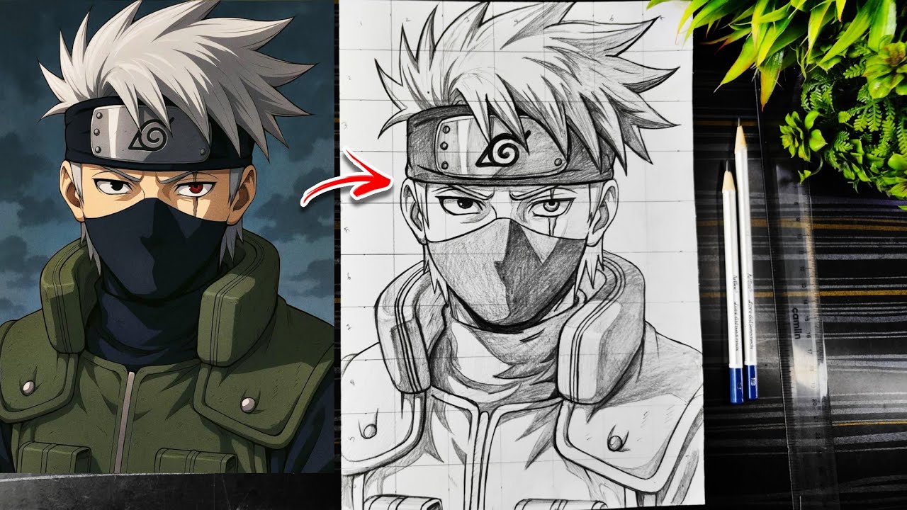 How To Draw Kakashi Hatake | Naruto Drawing | Anime Pencil Sketch Step-by-Step Tutorial