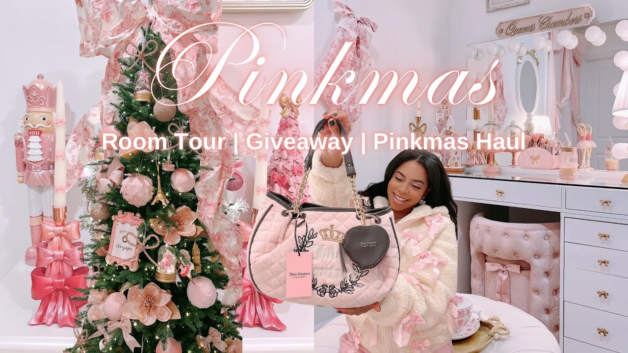 Pink Christmas Room Tour 🎄PINKMAS Haul finds 🎀 plus EPIC giveaway 🎉
