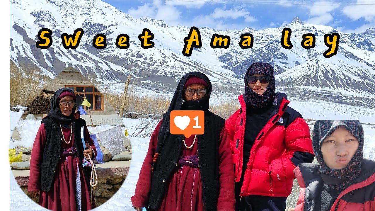 Vlog with Ama lay (saas) 😁 #vlogger #zanskar #travel #love #winter @Zanskari_Couple