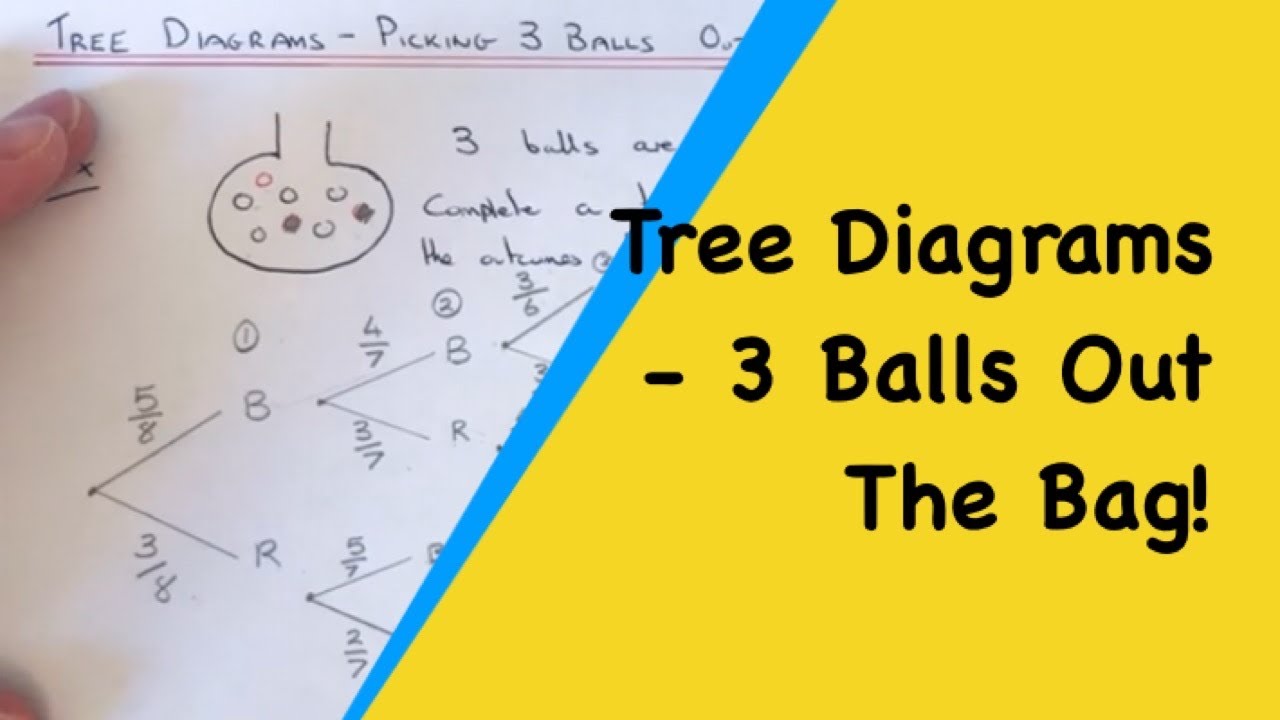 Tree Diagrams. How To Draw A Tree Diagram For Picking 3 Balls Out Of A Bag Without Replacing Them