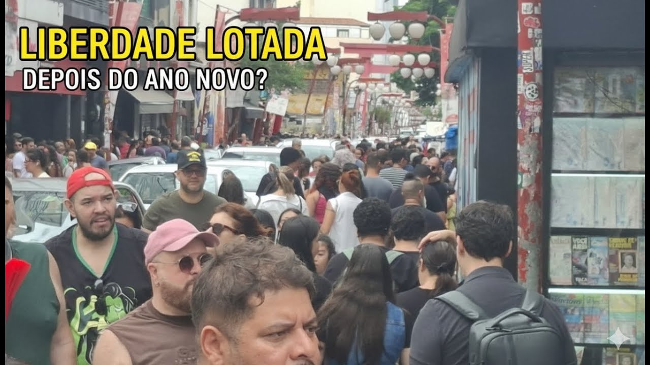LIBERDADE LOTADA HOJE / Filas,comida e multidão em São Paulo.Street Walk ASMR 4K