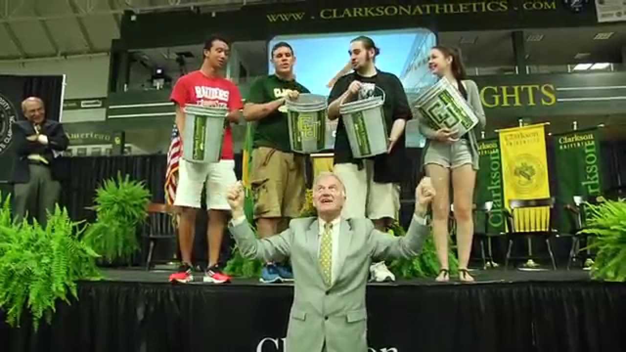 President Collins Takes the ALS Ice Bucket Challenge at Clarkson University
