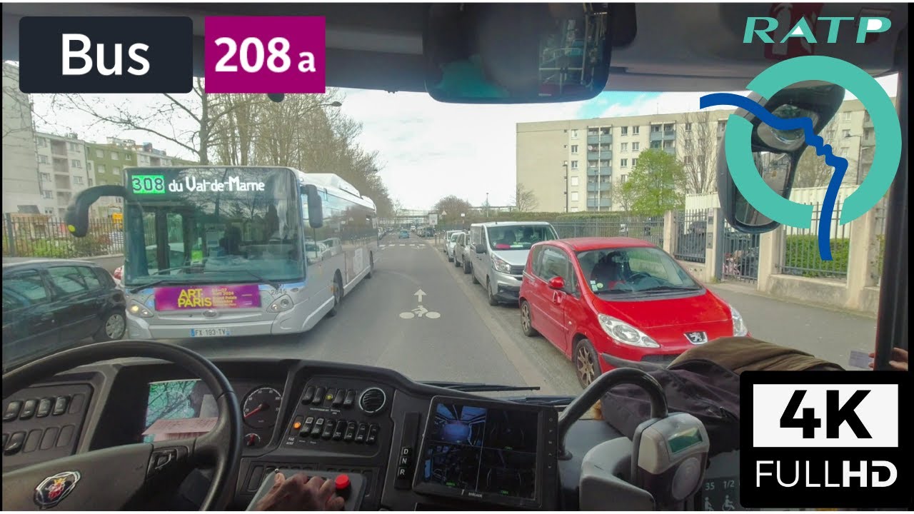 Bus 208a RATP | Gare de Champigny - Saint-Maur RER/Champigny - Place de La Résistance - 4K60FPS