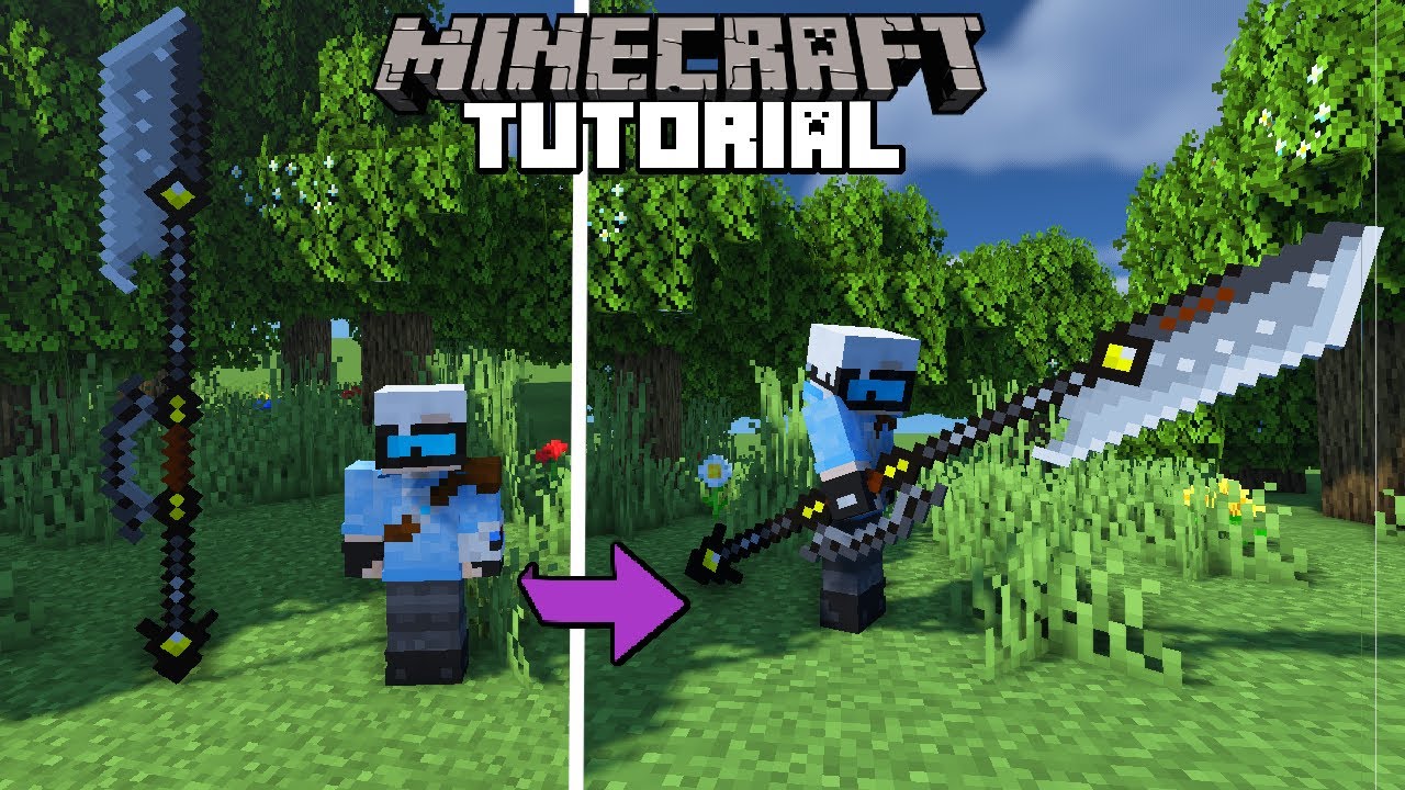 CARA MEMBUAT SENJATA PANJANG MINECRAFT - TEXTURE PACK TUTORIAL