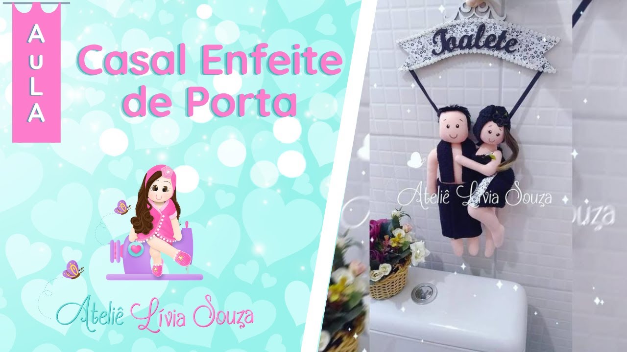 Enfeite de Porta do Banheiro | Casal | Molde Grátis | Seus clientes vão amar  [Passo a Passo]