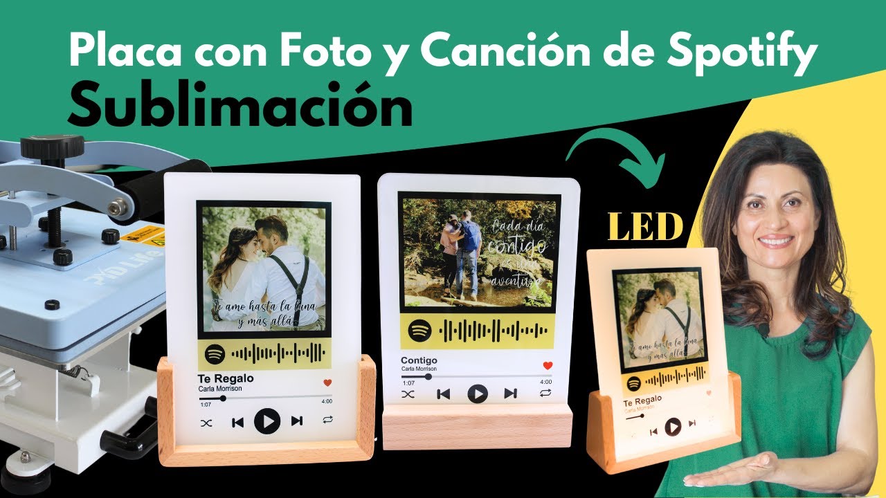 C&oacute;mo Hacer Placas LED con Canci&oacute;n Spotify Usando Sublimaci&oacute;n 🎶✨ PYDLIFE