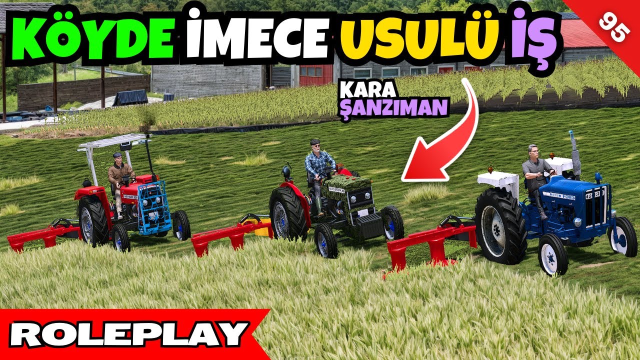 K&ouml;yde İmece! 3 Trakt&ouml;rle Yonca Bi&ccedil;iyoruz 🚜🌿 | FS22 GER&Ccedil;EK HAYAT
