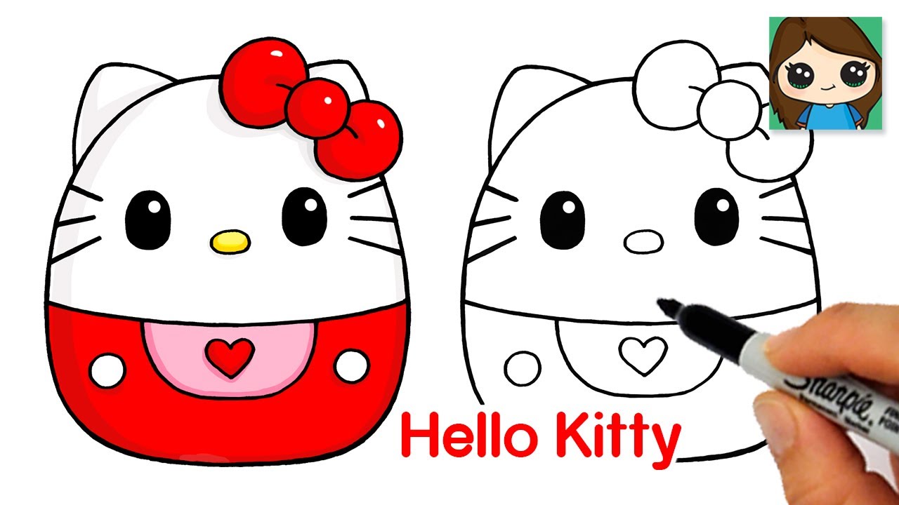 How to Draw Hello Kitty Easy | Squishmallows