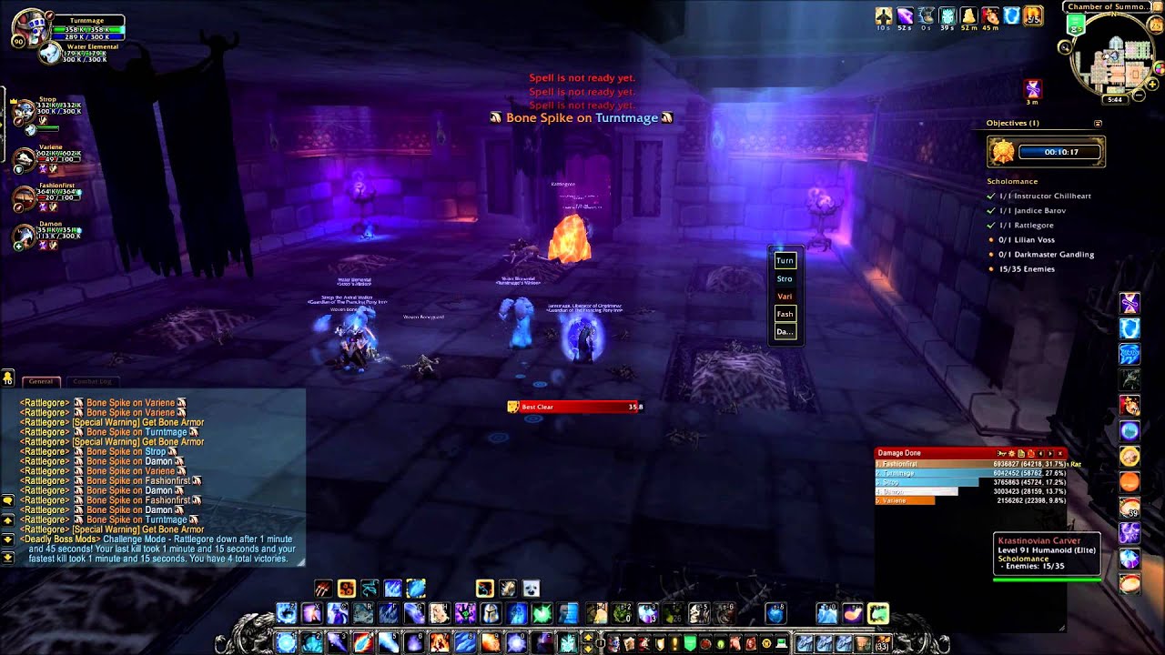 Challenge Mode Gold Run - Scholomance (Frost Mage PoV) 1080p