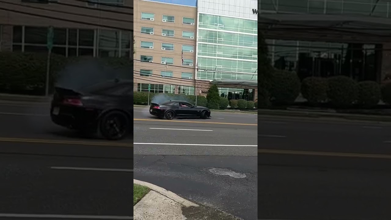 Procharged Camaro Does A Donut