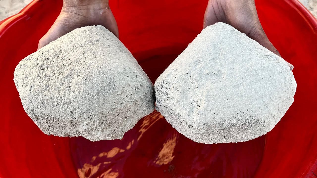 ASMR | New | Cement Grains Diamond Shapes Water crumbling Dipping and dry crumbling on Paste