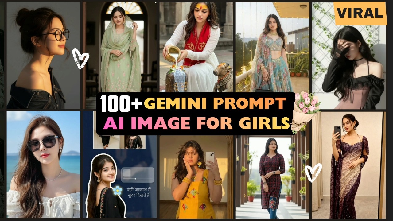 100+ Gemini Prompts for Girls | Girls Edition (Saree, Casual, Fantasy) #gemini #aiprompts