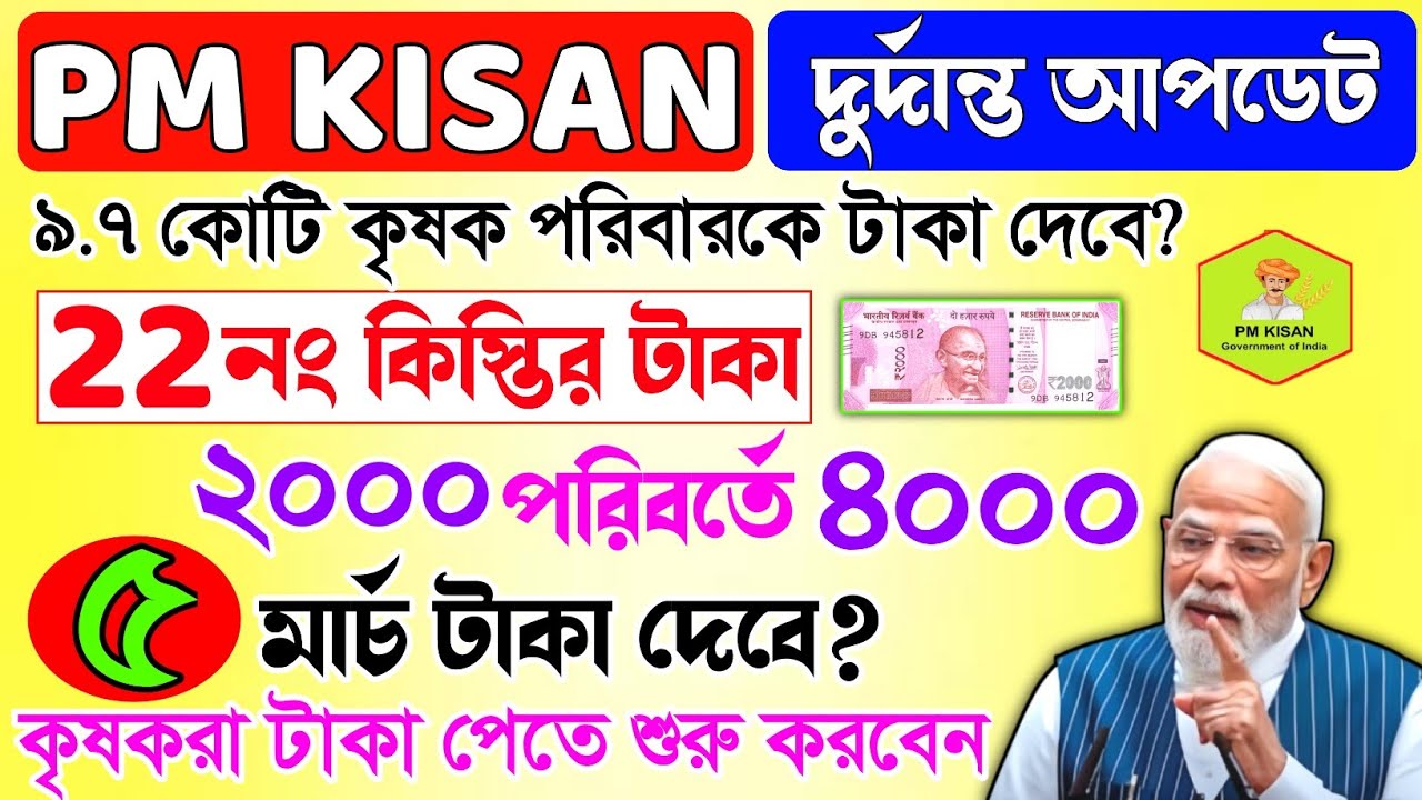 Pm Kisan 22 installment Officially date Released | ২২ নং কিস্তি দেওয়া শুরু/Pm Kisan 22 installment