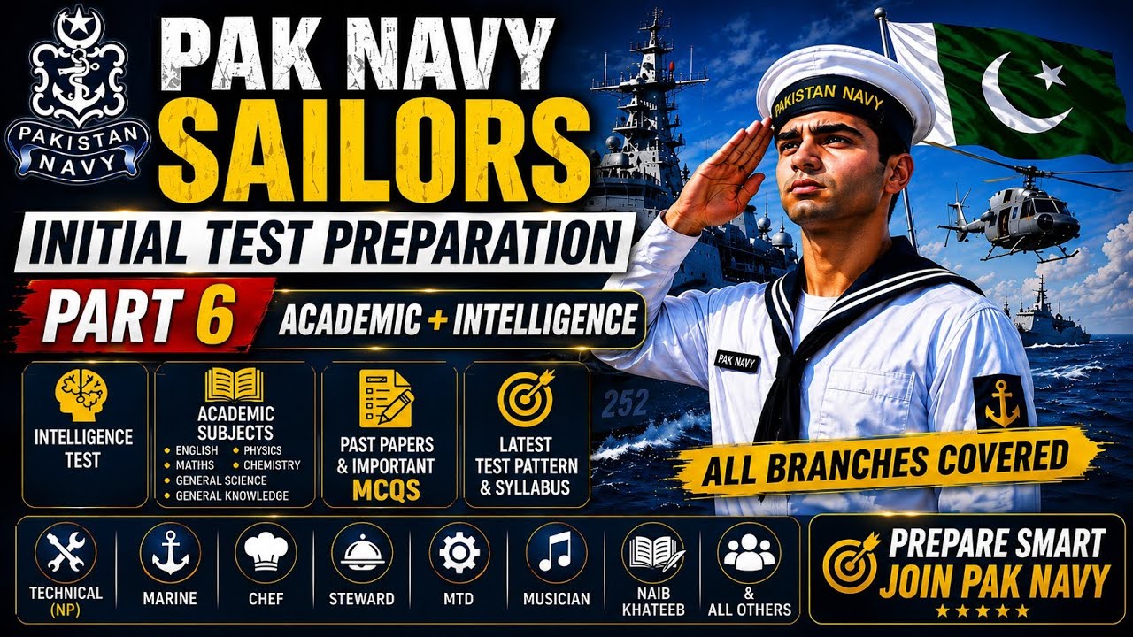 Pak Navy Sailors initial test preparation PART 6 | Academic + Intelligence | Technical, NP, Marine