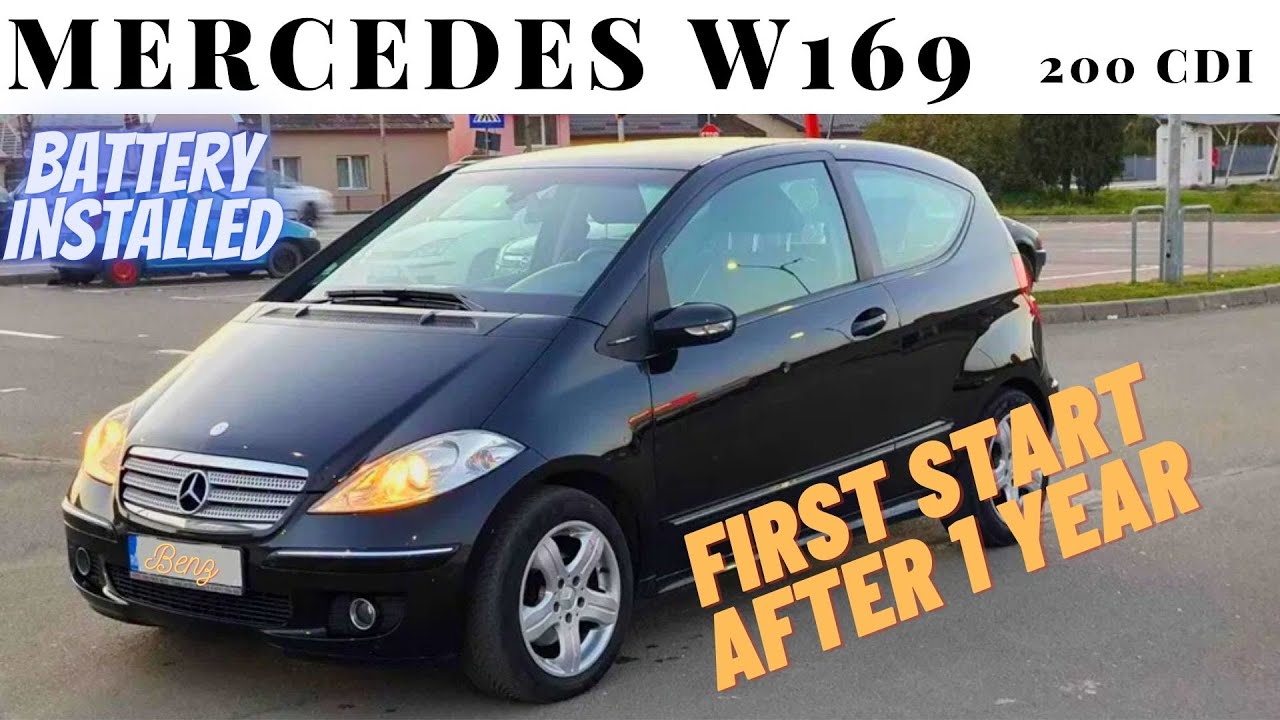Mercedes A class 200 CDI w169 started after almost 1 year and battery installed , Batterie eingebaut