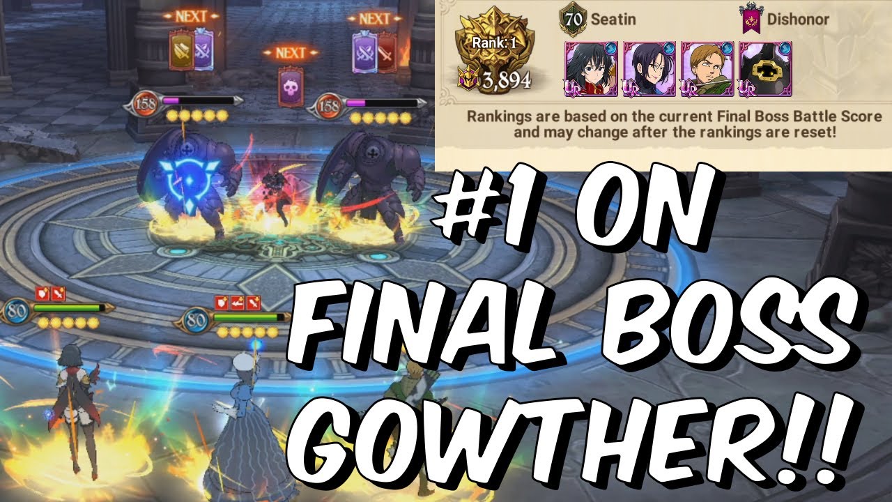 #1 ON FINAL BOSS GOWTHER! - Insane 3.9k Run with Blue Merlin - Seven Deadly Sins: Grand Cross