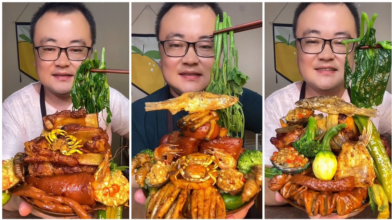 Mukbang#30 :Eat belly pork, 😋😋 Fried skewers. Noodles 🍜🍜#belly #mukbang #yummyfood