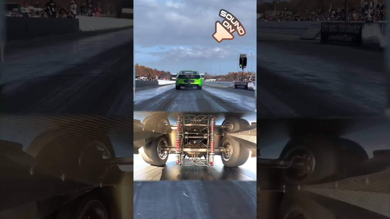 Drag radial suspension in action! Subscribe for Mustang suspension tuning tips  #dragracing #mustang