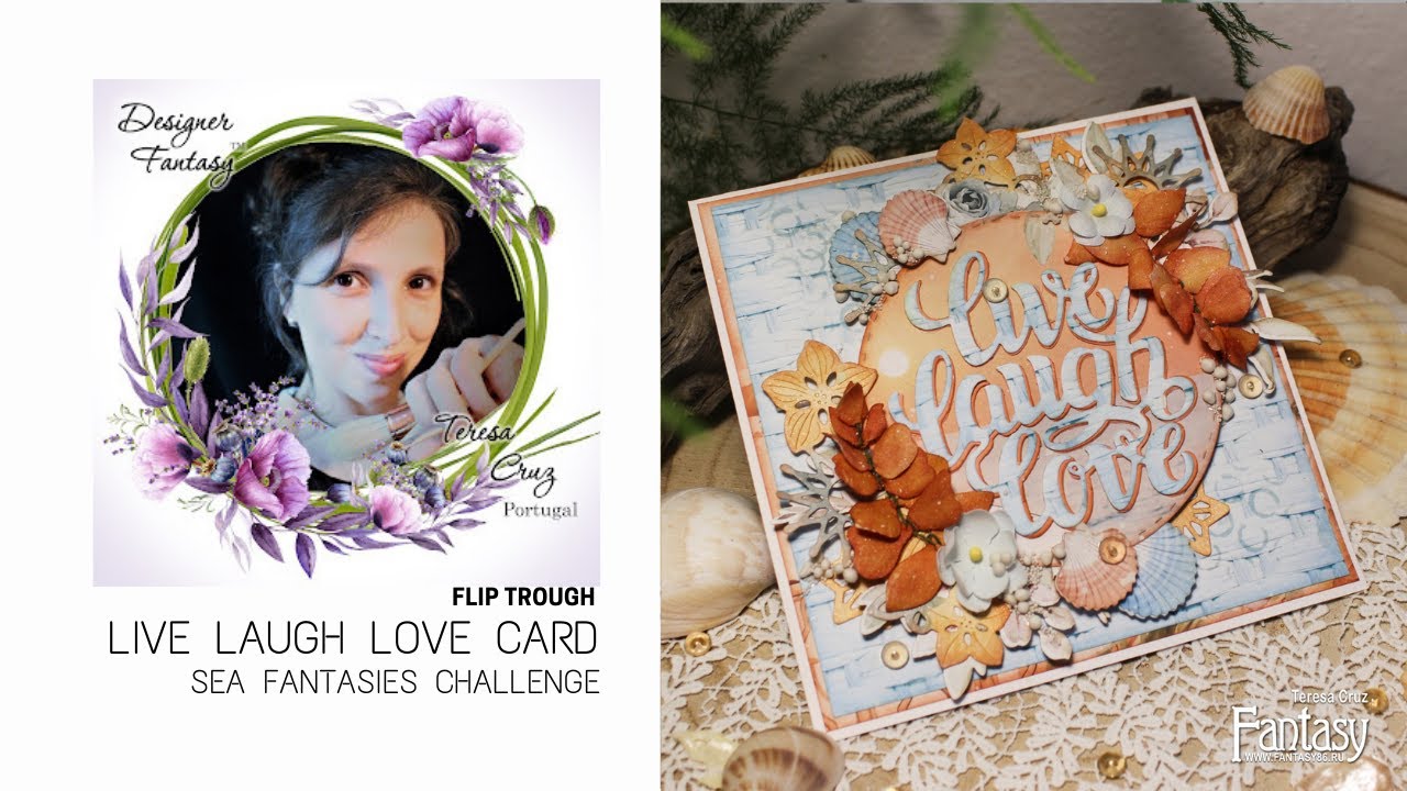 Live Laugh Love Card - Sea Fantasies Challenge - Stage One for Fantasy Dies