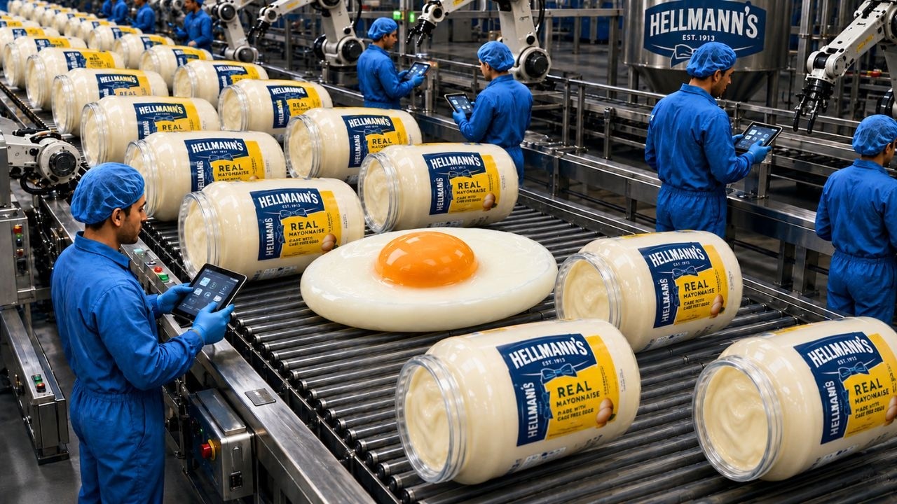 CÓMO se PRODUCE la MAYONESA desde el HUEVO en FÁBRICAS GIGANTES 🏭