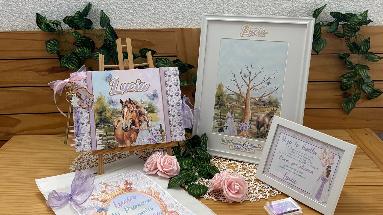 CONJUNTO COMUNIÓN NIÑA CON CABALLO🌸