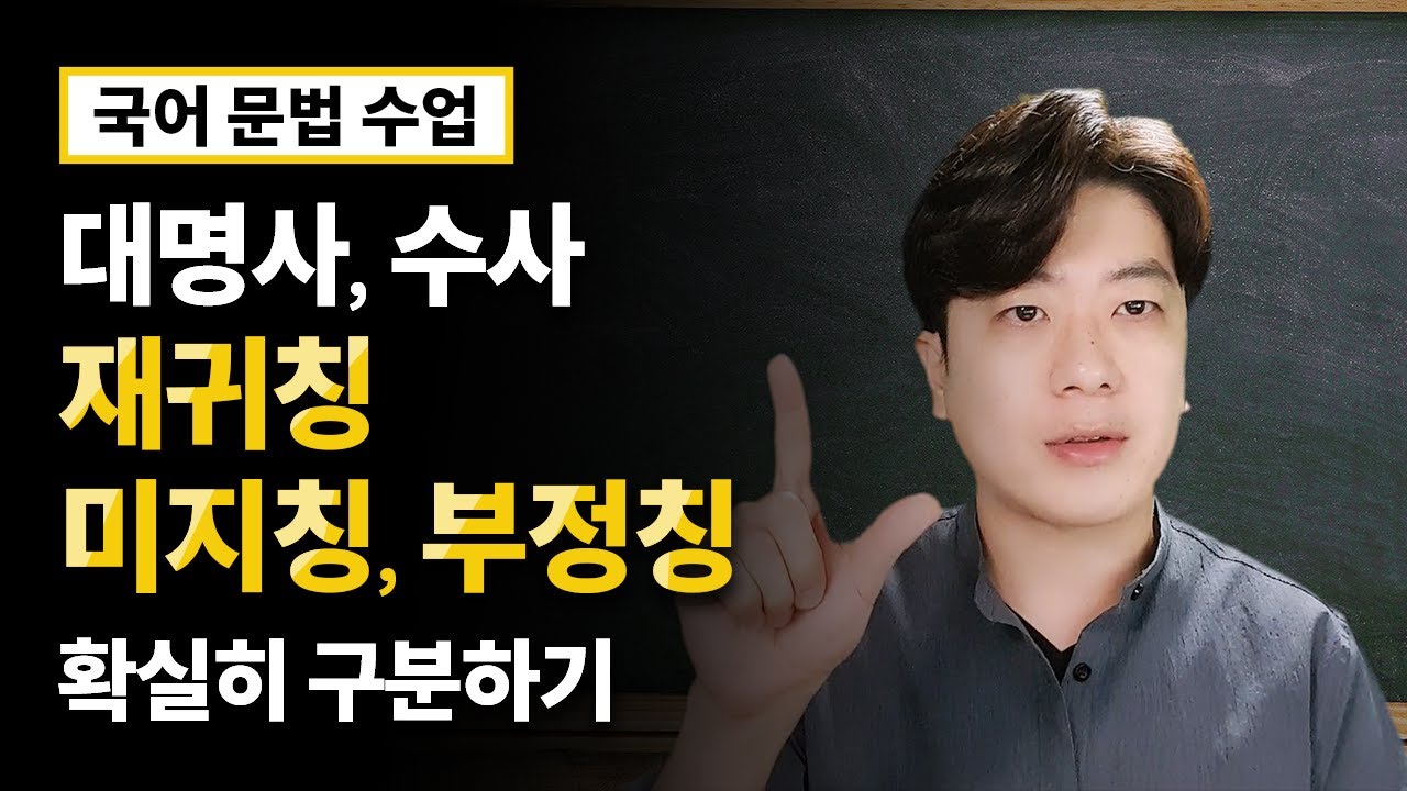 [국어 문법 / 품사] 03강 대명사, 수사 // 재귀칭, 미지칭, 부정칭 대명사 정확하게 구분하기!