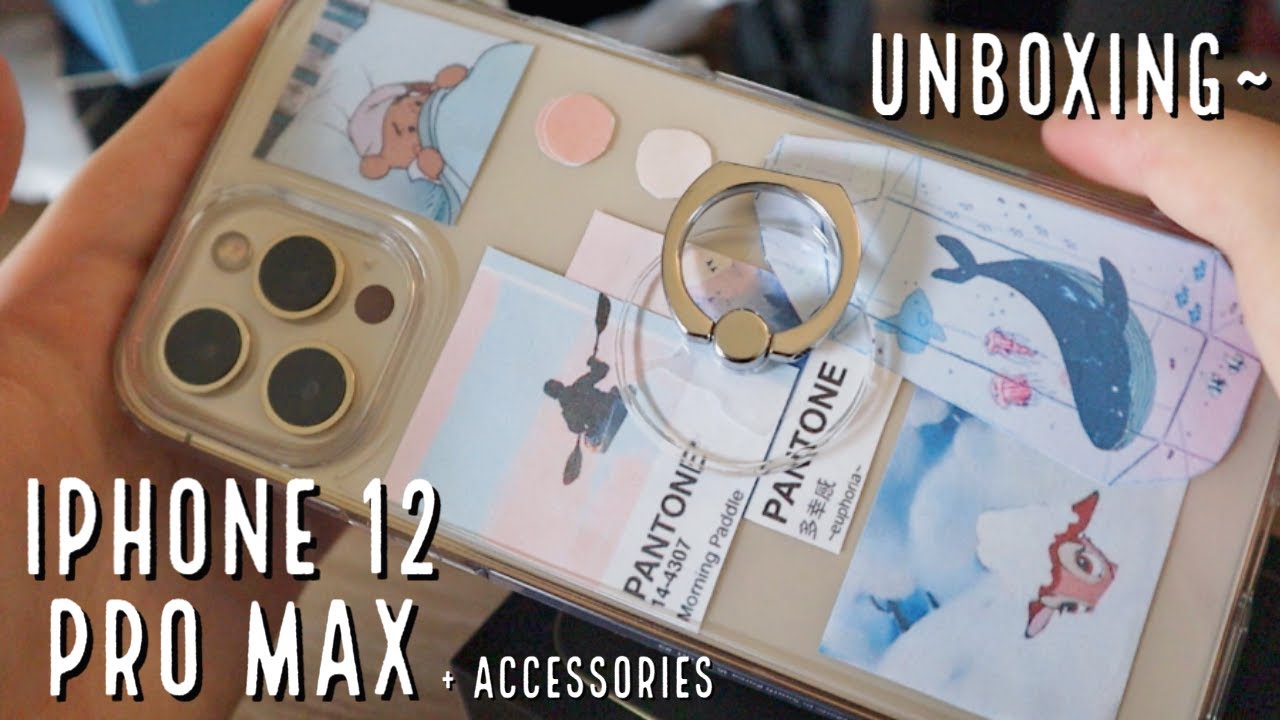 (eng sub) GOLD iPhone 12 pro max unboxing ASMR | w/ accessories + camera test! | 아이폰 12 프로 맥스 언박싱