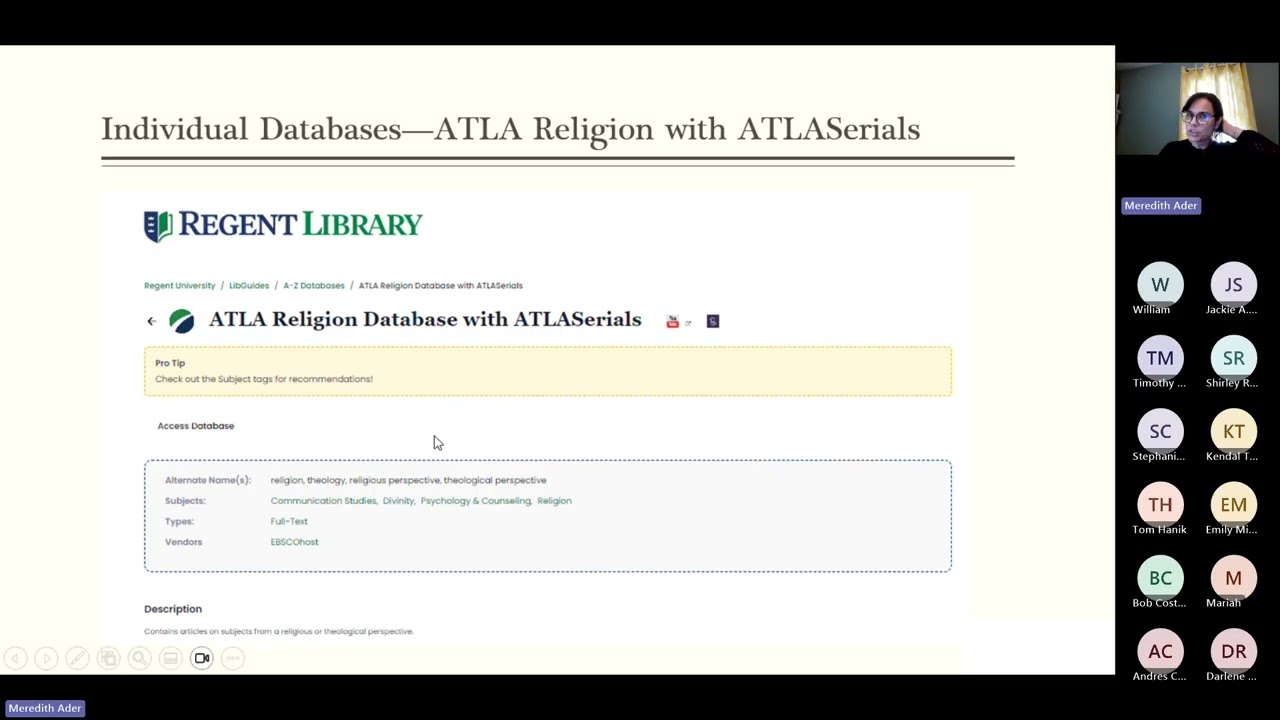 School of Divinity Library Research Workshop