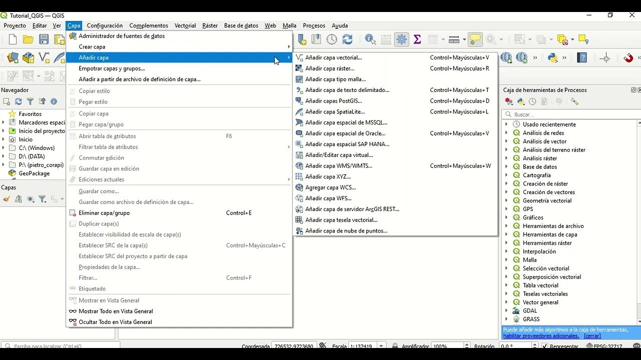 Como cargar capas .SHP en QGIS