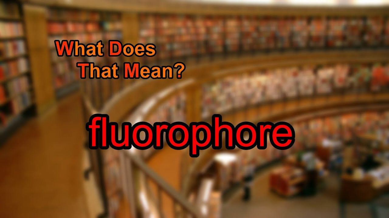 What does fluorophore mean?
