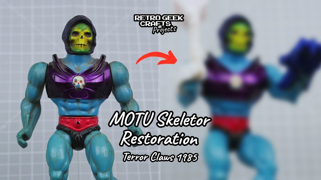 Реставрация/ремонт винтажного скелетона MOTU - Mattel 1985 Terror Claws, перекраска, детали Retro...