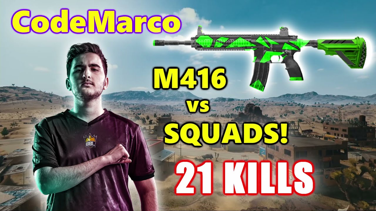 BBL CodeMarco - 21 KILLS - M416 vs SQUADS! - PUBG