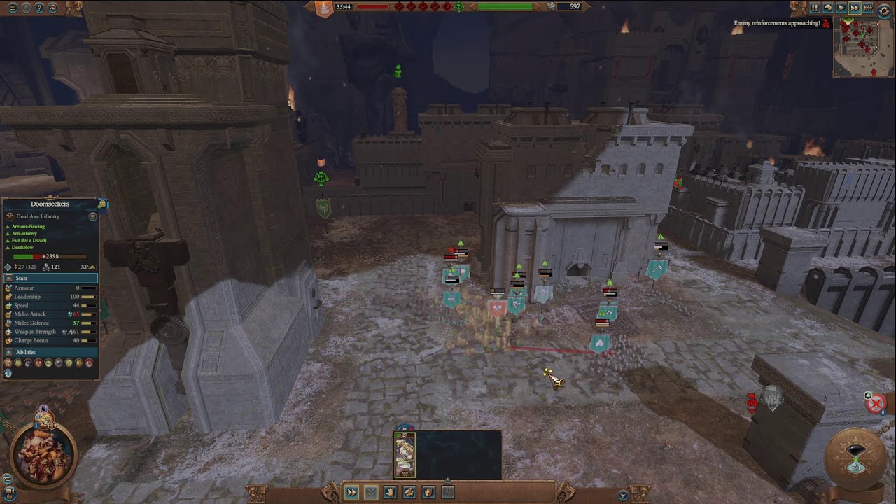 Warhammer 3 solo-playing dwarves against max difficulty early crisis