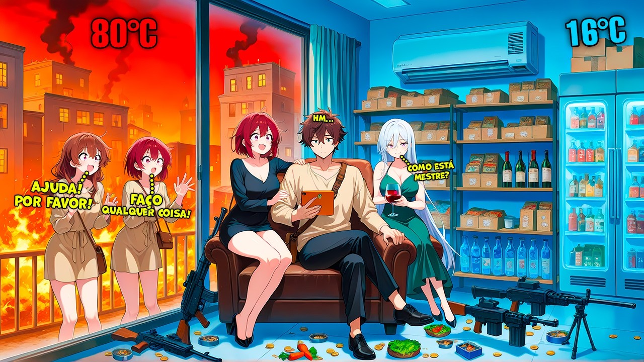 Ele Construiu uma Fortaleza com Comida Infinita Para Sobreviver ao Apocalipse Solar! - Manhwa Recap